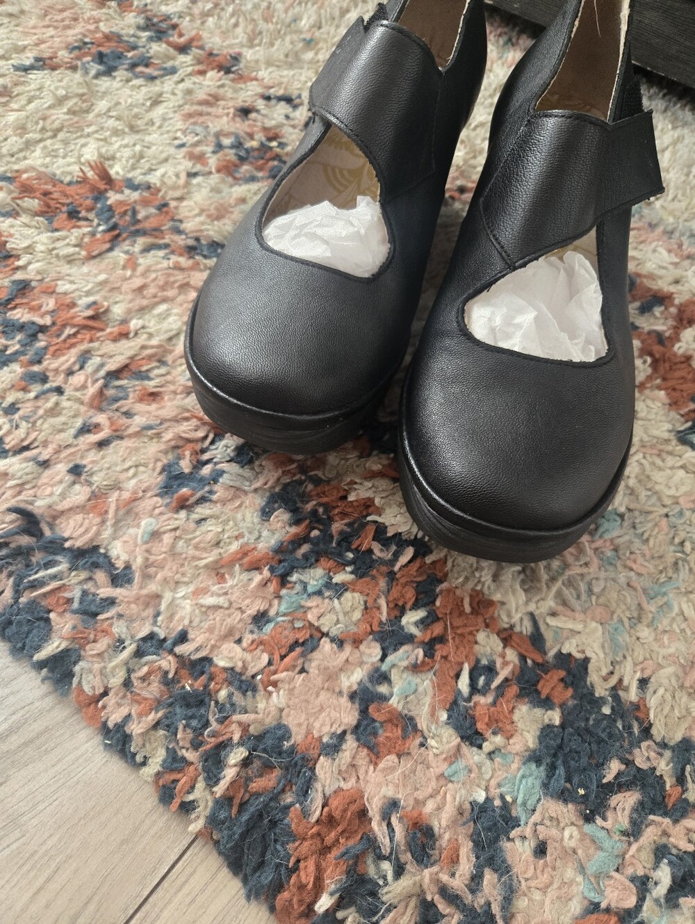 FLY London YASI Black Leather Mary Jane Platform Wedge Shoes - Picture 4 of 7